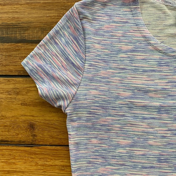 Lightweight Sheer Stretchy Rainbow Sherbert Colors Summer Crop Top - Picture 4 of 7